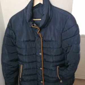 CHAQUETA ACOLCHADA MUJER AZUL CON CAMEL