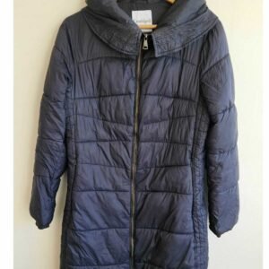 PARKA LARGA ACOLCHADA AZUL CONBIPEL CON GORRO