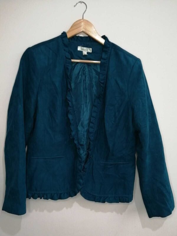 BLAZER AZUL TIPO TOP DE MUJER