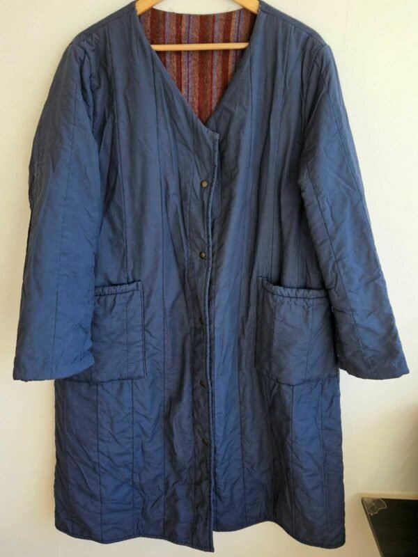 ABRIGO HOMBRE LARGO AZUL ESTILO KIMONO VINTAGE